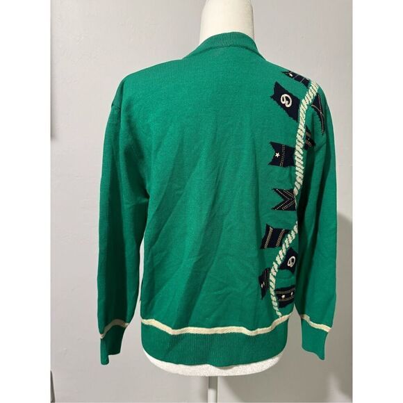 St. John Green jacket sweater with sailboat logo gold front buttons P - Picture 2 of 14